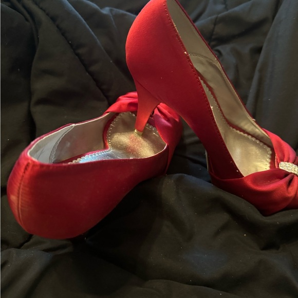 Deep dark red rhinestone high heels special occasions - Picture 8 of 12